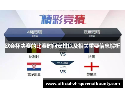 欧会杯决赛的比赛时间安排以及相关重要信息解析